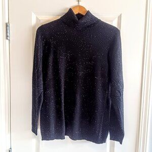 Charter Club Black Speckled 100% Cashmere Turtleneck Sweater 2X